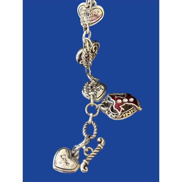 Brighton 2005 Go Red Dream Laugh Passion Spirit Bracelet silver plated hearts - Picture 7 of 9